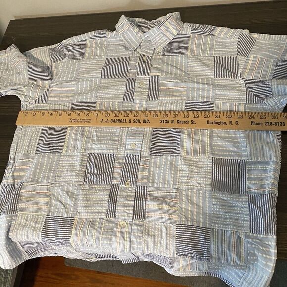 Brooks Brothers Patchwork Shirt Men's Sz XL Plaid Madras Button *flaw - Picture 7 of 8